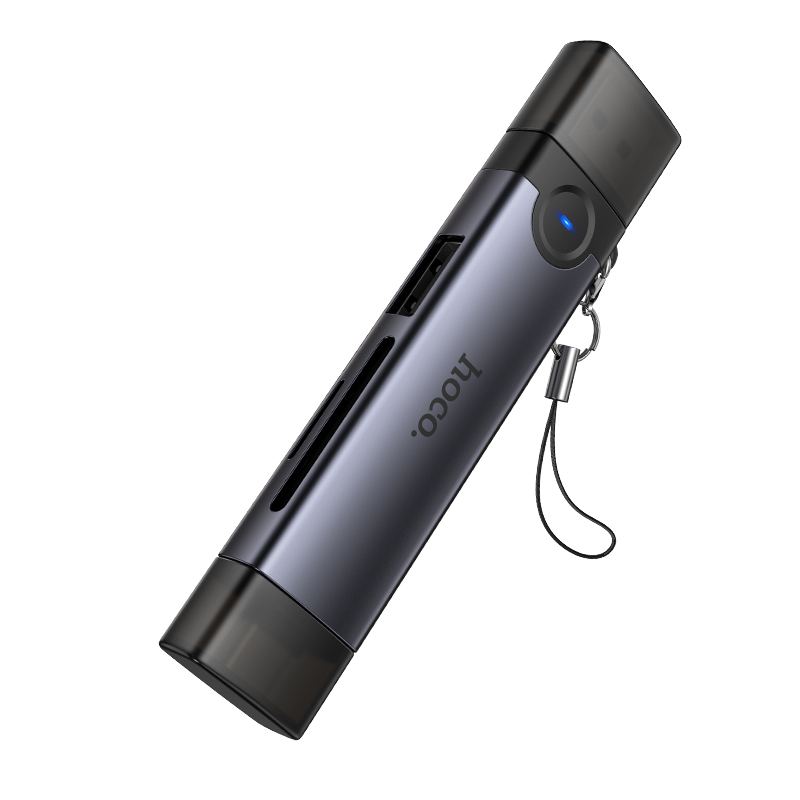 Hoco 3in1 USB/USB-C Card Reader HB56 - Metal Gray